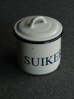 Emaille suikerblik / suikerpot, Antiek en Kunst, Antiek | Emaille, Ophalen of Verzenden