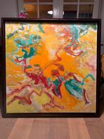 Olieverf schilderij Jan Sloots 100x100cm, Antiek en Kunst, Kunst | Schilderijen | Abstract, Ophalen of Verzenden