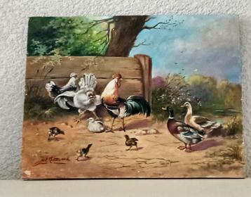 Leuk schilderij met pluimvee  beschikbaar voor biedingen