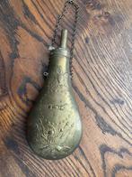 Antiek koperen/messing kruit hoorn, Antiek en Kunst, Verzenden