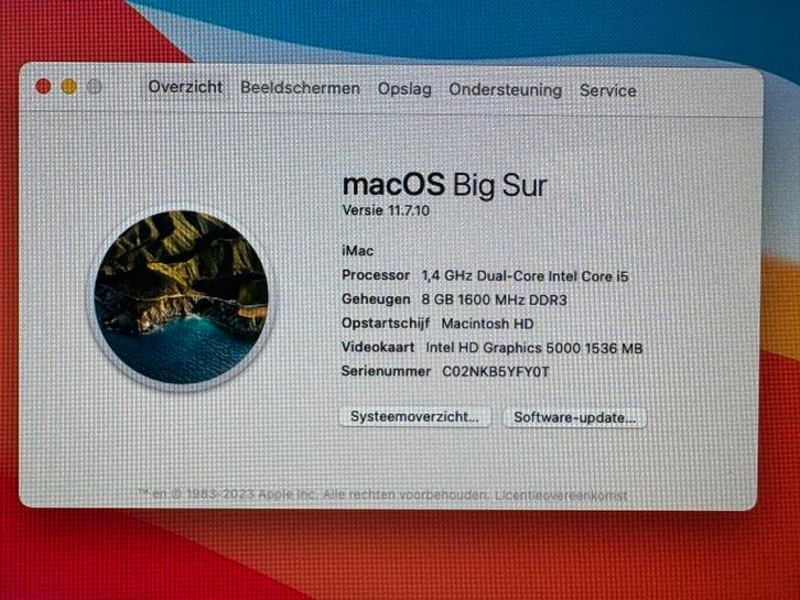 Complete iMac - Goed Onderhouden, Computers en Software, Apple Desktops, Gebruikt, iMac, HDD, Minder dan 2 Ghz, 8 GB, Ophalen