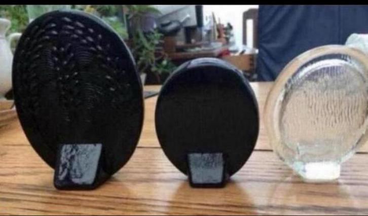 Ovale ! Fotolijstjes-3-Persglas.Vintage  Zie foto’s ~ zwart, Antiek en Kunst, Antiek | Glas en Kristal, Ophalen of Verzenden