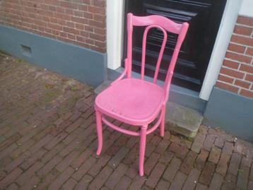 Roze houten stoel keukenstoel eetkamerstoel bureaustoel beschikbaar voor biedingen