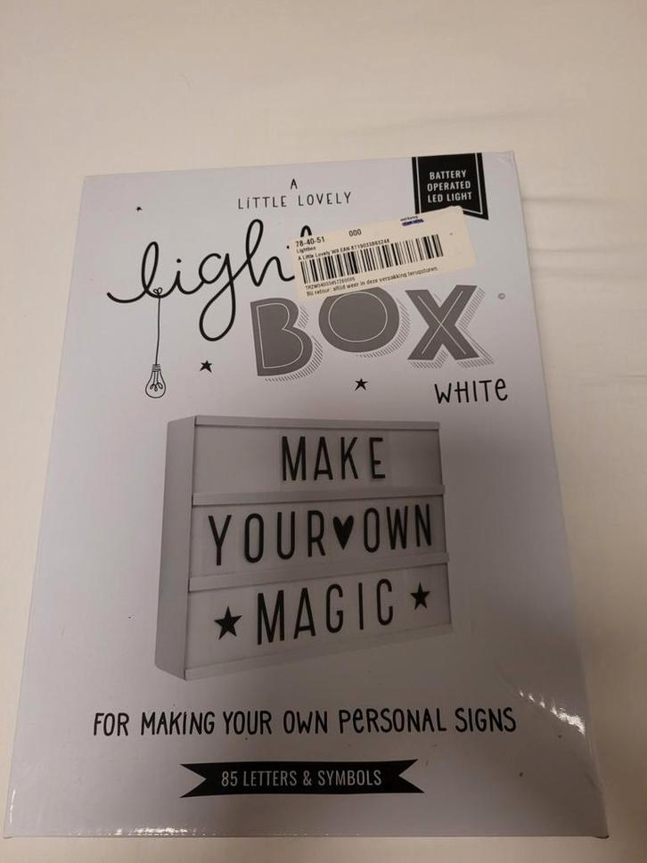 Light Box met 2 Lettersets, Huis en Inrichting, Lampen | Overige, Nieuw, Ophalen of Verzenden