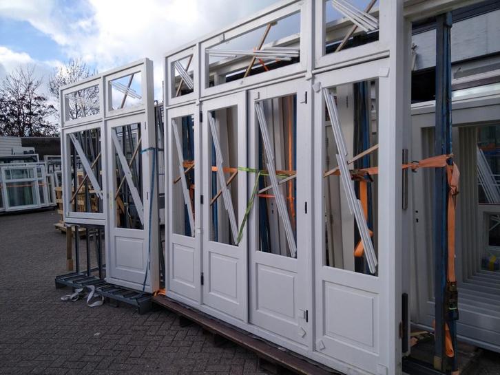 Kozijn met dubbele paneel deuren en zijlichten, Doe-het-zelf en Verbouw, Deuren en Horren, Zo goed als nieuw, Buitendeur, 215 cm of meer