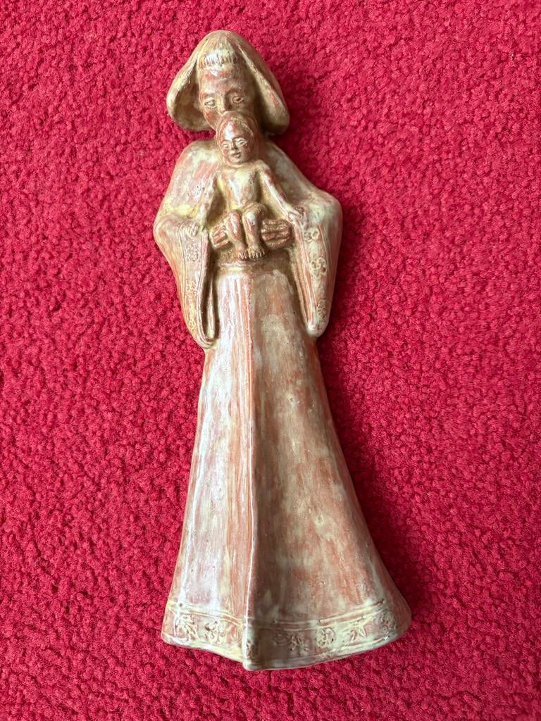 Keramiek Wandsculptuur Maria met Kindje Jezus - P. Elias '69, Ophalen of Verzenden