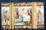 Geboorte Jezus, Kerstmis, in drieluikvorm, met Kerstwens, Verzenden, Voor 1920, Gelopen, Feest(dag)