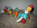 vintage houten trekeend Fisher Price 1956 met geluid wiebel, Ophalen of Verzenden