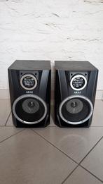 Twee zwarte Akai speakers, Gebruikt, Minder dan 60 watt, Front, Rear of Stereo speakers, Ophalen
