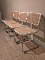 4 Stoelen | Thonet Webbing Rotan Buisframe | Marcel Breuer, Huis en Inrichting, Ophalen, Wit, Riet of Rotan, Zo goed als nieuw