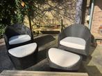 Kettal lounge stoelen en hockers met kussen, Ophalen, Wicker, 2 zitplaatsen