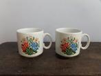 set vintage 70s kopjes mok koffie thee bloem met verzenden, Verzenden