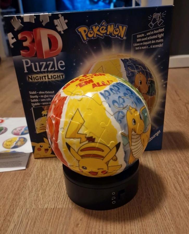 Pokémon 3D Puzzel Nachtlamp, Kinderen en Baby's, Speelgoed | Kinderpuzzels, Zo goed als nieuw, 6 jaar of ouder, Meer dan 50 stukjes