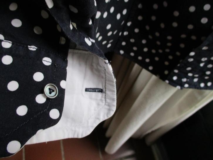 mj/van Laack/blouse/maat 44 -= 42 blauw met witte dots, Kleding | Dames, Blouses en Tunieken, Zo goed als nieuw, Maat 42/44 (L)