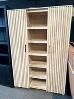 Wandkast Naturel Mangohout – 220x140x40 cm, Info@savoireinteriors.com, Met deur(en), Overige materialen, 200 cm of meer
