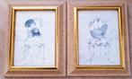 Twee schilderijen kip K. White, Antiek en Kunst, Kunst | Schilderijen | Klassiek, Ophalen of Verzenden