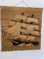 Vintage wandtapijt met zeilboot, Ophalen