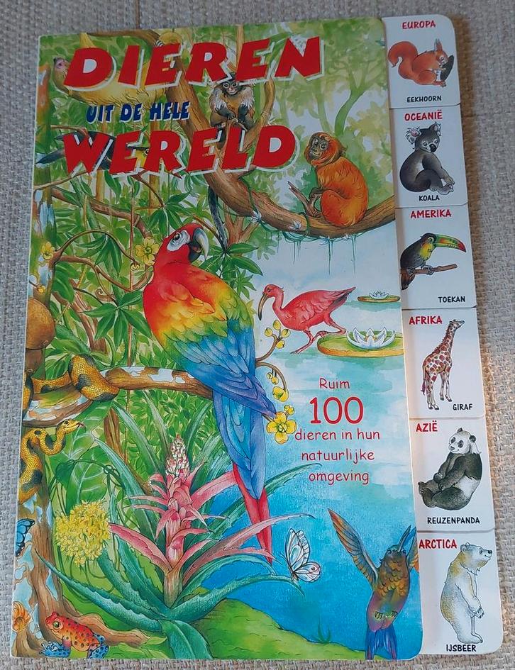 Dieren uit de hele wereld - Kartonboek, Boeken, Kinderboeken | Kleuters, Zo goed als nieuw, Non-fictie, Ophalen of Verzenden