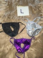 Open lak string, Verzenden, Zwart, Slip