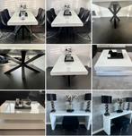 Hoogglans witte salontafel, eettafel en sidetable, Huis en Inrichting, 50 tot 100 cm, Rechthoekig, Zo goed als nieuw, Ophalen