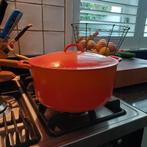 Gietijzeren vintage braadpan Coulanses/le Crouset, Gebruikt, Ophalen of Verzenden, Koekenpan of Braadpan, Gietijzer