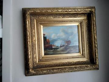 Schilderij: Zeilschip in stormachtige zee beschikbaar voor biedingen