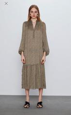 Zara maxi jurk met bloemen print XS 34 bruin geel, Bruin, Zara, Ophalen of Verzenden, Zo goed als nieuw