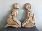 Vintage koppel grote houten poppen, Ophalen of Verzenden