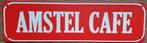 Amstel Cafe rood reclamebord van metaal wandbord decoratie, Ophalen of Verzenden, Nieuw, Reclamebord, Plaat of Schild, Overige merken