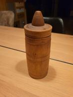 Vintage Houten Koker / Doosje met Gedraaid Hout, Antiek en Kunst, Ophalen of Verzenden