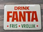 Origineel emaille reclame bord - Drink Fanta Fris Vrolijk, Verzamelen, Merken en Reclamevoorwerpen, Ophalen of Verzenden, Gebruikt