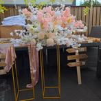 2 Gouden Pilaren Centerpiece + Bloemenstukken (optioneel), Huis en Inrichting, Woonaccessoires | Zuilen en Pilaren, Ophalen of Verzenden