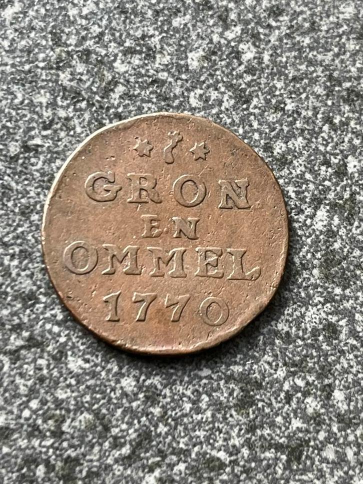 Groningen duit 1770, Postzegels en Munten, Munten | Nederland, Overige waardes, Vóór koninkrijk, Ophalen of Verzenden
