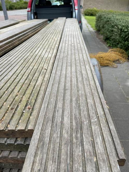Hardhouten vlonderplanken Bankirai 25 mm 24,5 m2, Tuin en Terras, Terrasdelen en Vlonders, Gebruikt, Hout, Ophalen