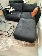 Donkerblauwe IKEA Slaapbank met poef, matras en opbergruimte, Ophalen, Blauw, 190 cm of minder, Zo goed als nieuw