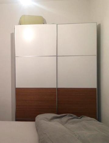 Ikea PAX schuifdeuren wit-bamboe (150x58x236)