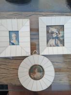 3 miniatuur portretten in natuurlijk materiaal, Ophalen of Verzenden