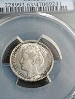 25 Cent 1901 Brede Hals MS63, Zilver, 25 cent, Ophalen of Verzenden, Koningin Wilhelmina