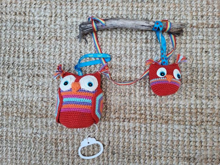 2x muziekdoosje gehaakte uil, Kinderen en Baby's, Kinderkamer | Inrichting en Decoratie, Zo goed als nieuw, Overige typen, Ophalen of Verzenden