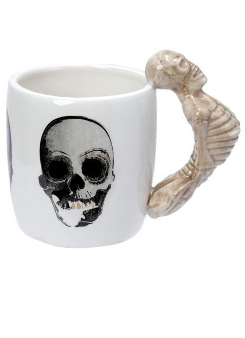Skelet, Gevormd Handvat Keramiek Mok, halloween, hobby,skull, Hobby en Vrije tijd, Overige Hobby en Vrije tijd, Nieuw, Ophalen of Verzenden