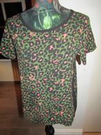 F1202 Liz Devy mt S top army legergroen roze zwart animal, Liz Devy, Verzenden, Zo goed als nieuw, Korte mouw