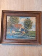 olieverf Hollands Landschap gesign Tuinhof de Moed Leiden, Ophalen