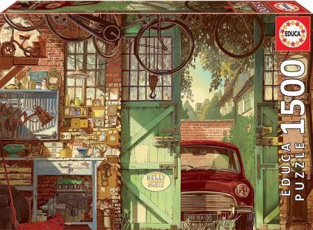 Educa - Old Garage - 1500 stukjes, Hobby en Vrije tijd, Denksport en Puzzels, Nieuw, Legpuzzel, 500 t/m 1500 stukjes, Ophalen of Verzenden