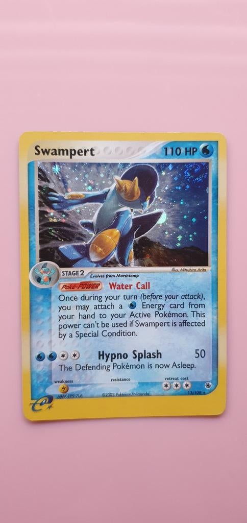 Swampert 13/109 holo pokemon kaart, Ophalen of Verzenden, Zo goed als nieuw