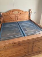 twee persoons bed + nachtkastjes, Huis en Inrichting, Slaapkamer | Bedden, Ophalen, Gebruikt, Bruin, Tweepersoons