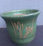Oud Hollandse Tulp vorm groen glazuur h/d 27/32cm bloempot, 25 tot 40 cm, Rond, Zo goed als nieuw, Minder dan 40 cm