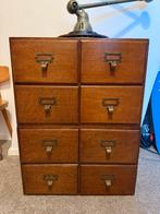 Antieke Vintage Oude Houten Archief Ladekast Archiefkast, Ophalen, Minder dan 50 cm, Gebruikt, 5 laden of meer
