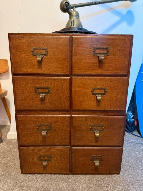 Antieke Vintage Oude Houten Archief Ladekast Archiefkast, Huis en Inrichting, Kasten | Ladekasten, Gebruikt, Minder dan 100 cm