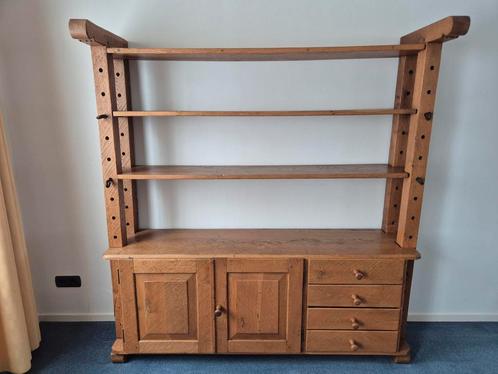 Antieke Eikenhouten kaas (boeken) kast, Huis en Inrichting, Kasten | Boekenkasten, Gebruikt, 150 tot 200 cm, 150 tot 200 cm, 25 tot 50 cm