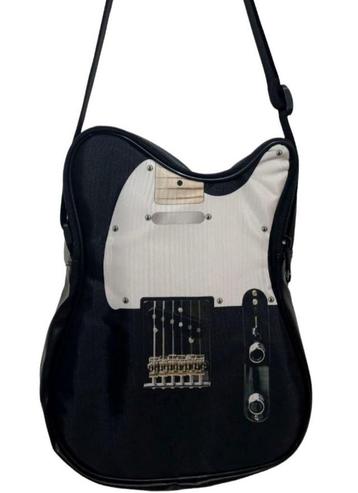 Gitaar zwart wit schoudertas guitar bag tas  beschikbaar voor biedingen